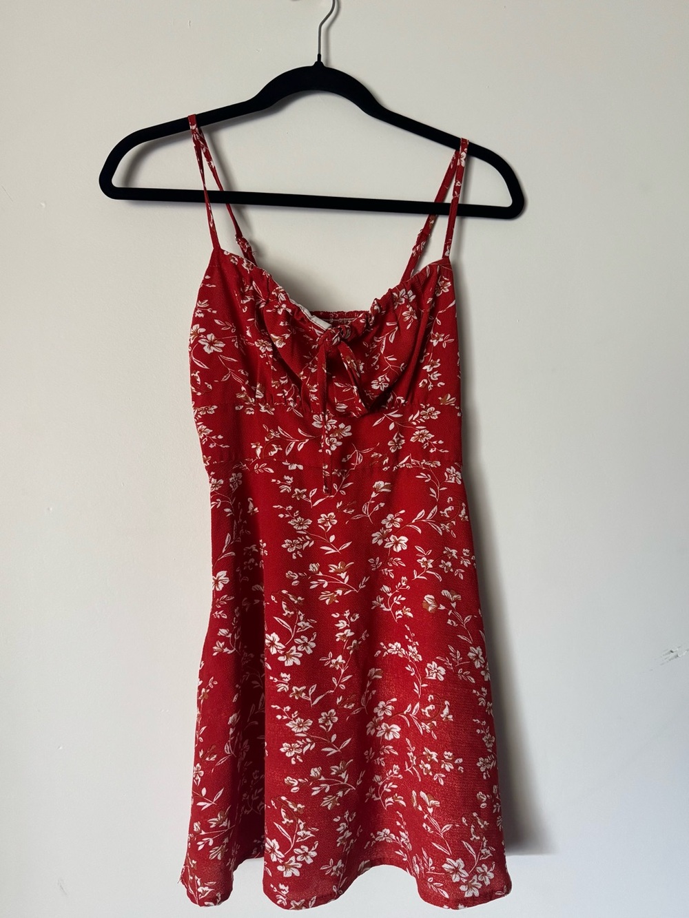 Red Floral Spaghetti Strap Sundress- Size XS